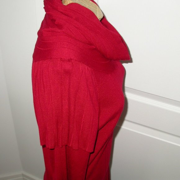 Red Knit Cowl Neck Tunic - Picture 12 of 13